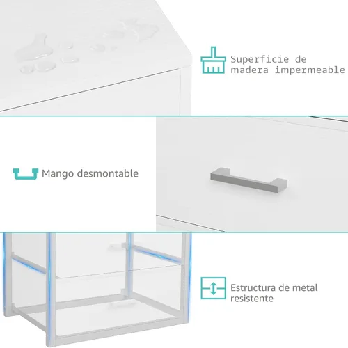 Miniatura 8 de BOLUO Cajones de armario blancos con 3 cajones para organizadores de armario y almacenamiento de dormitorio, moderno