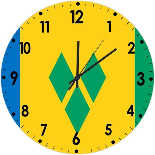 Miniatura 264 de Cheyan Reloj de pared con bandera de Canadá de 12 pulgadas, silencioso, sin tictac, de PVC, funciona con pilas, reloj redondo decorativo, regalo