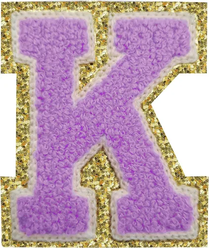 Miniatura 129 de Parches de letras termo-adhesivas de felpilla para chaquetas, parches de letras universitarias con brillantina para planchar en la letra azul A