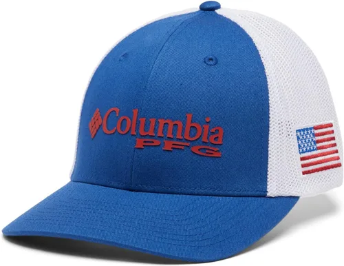 Miniatura 707 de Columbia - Gorra de malla con bandera con árboles unisex para adultos, corona alta