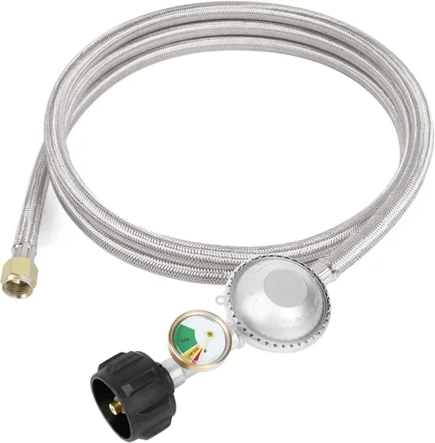 Miniatura 10 de SHINESTAR Regulador y Manguera Universal para Parrilla de Gas de 3.5 Pies con Manómetro, Repuesto para Calentador de Patio, Weber, Charbroil