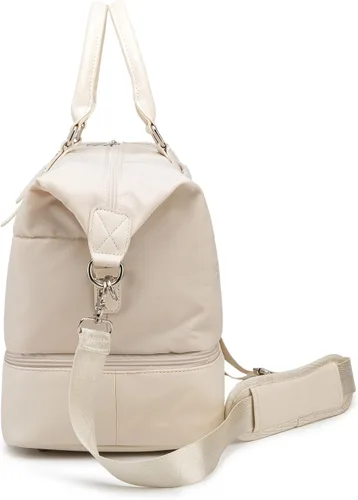 Miniatura 6 de Kinmac Bolsa de viaje de viaje, bolsa de mano para deportes de fin de semana para el gimnasio (beige)