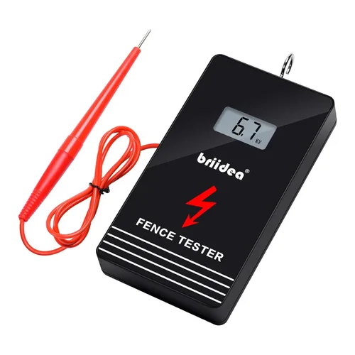 briidea - Probador eléctrico de valla de 300 V-15000 V, con pantalla LCD grande y recordatorio de batería baja, diseñado para tu solucionador de