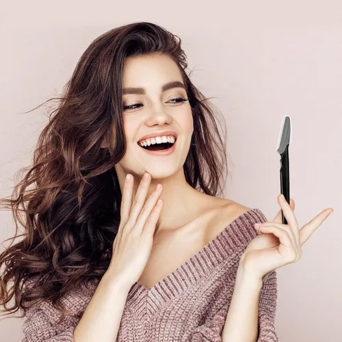 Miniatura 5 de HFATMOS 12 maquinillas de afeitar para cejas, maquinillas de afeitar faciales multiusos, herramientas de dermaplaning exfoliantes, afeitadora