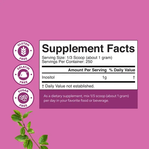 Miniatura 3 de Polvo de mio-inositol y D-Chiro Inositol Premium - Suplemento de apoyo de fertilidad con mio-inositol - Restaura el equilibrio y la claridad