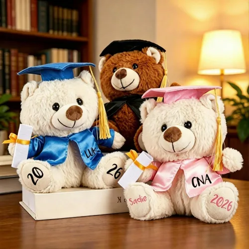 Miniatura 2 de Oso de graduación personalizado 2026-9.5 pulgadas 7 colores personalizados de peluche de graduación con fecha de nombre, regalo de graduación