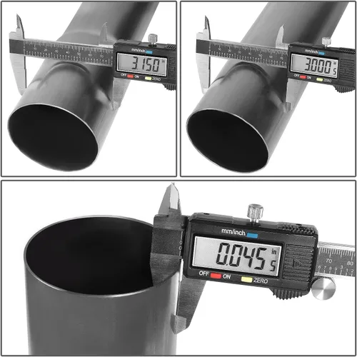 Miniatura 6 de DNA MOTORING ZTL-PP-30-0-RAW Tubo de escape recto de 18 pulgadas para bricolaje, 3 pulgadas de diámetro exterior, ajuste universal, acero suave