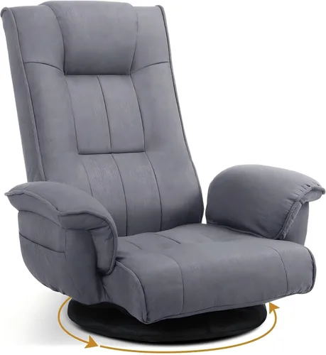 Miniatura 12 de Folding Floor Gaming Chair with Back Support, 14-Position Adjustable Recliner - Padded Cushion with Breathable Linen & Cotton Blend for Adults &