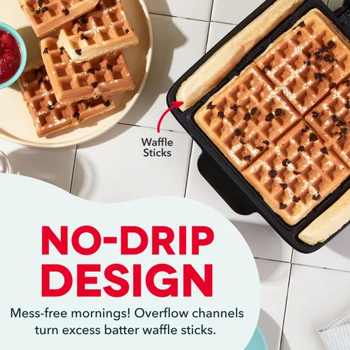 Miniatura 3 de DASH Miniwaflera sin goteo: Plancha para hacer wafles de 1200 W + máquina waflera para hacer wafles, papas hash brown, o cualquier desayuno