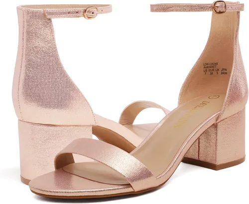 Miniatura 2 de DREAM PAIRS - Sandalias de tacón ancho y bajo para mujer