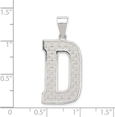 Miniatura 2 de Colgante de plata de ley 925 con inicial letra D de alfabeto 1378in x 0630in