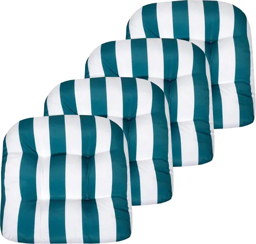 Miniatura 11 de Sweet Home Collection - Cojines para silla de patio al aire libre, cojines prémium con relleno grueso y cómodo de fibra, con tul, 19 x 19 pulgadas