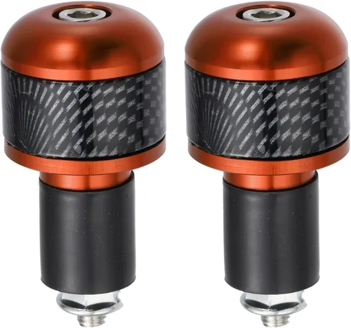 Miniatura 7 de X AUTOHAUX 1 par 7/8 "0.866 in tono dorado motocicleta manillar extremos barra extremos tapón fibra carbono patrón para motocicleta