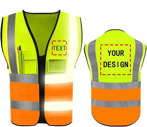 Miniatura 36 de Chaleco de Seguridad de Alta Visibilidad con Alta Reflectividad, Ropa de Trabajo de Seguridad Personalizada con Logotipo, Tiras Reflectantes