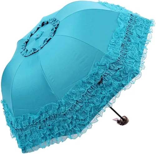 Miniatura 39 de Honeystore Paraguas plegable a prueba de rayos ultravioleta Princess Lace Parasol con cúpula anti-UV