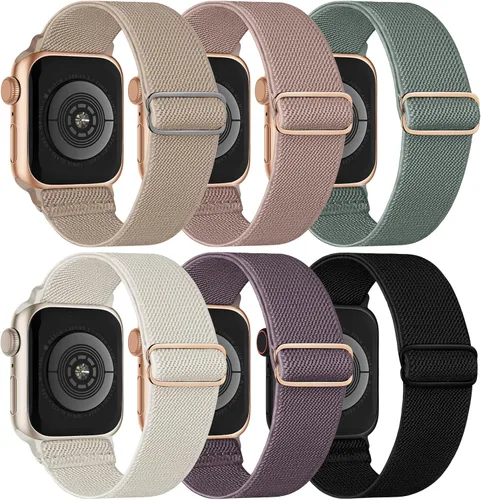 Miniatura 9 de Paquete de 6 correas elásticas Solo Loop compatibles con Apple Watch de 1.496 pulgadas, 1.575 pulgadas, 1.614 pulgadas, 1.654 pulgadas, 1.732
