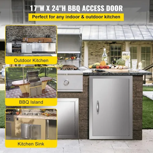 Miniatura 6 de Cajones de cocina para exteriores de 16 pulgadas de ancho x 21.5 pulgadas de alto x 18 pulgadas de profundidad, puerta de acceso para barbacoa