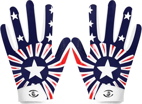 Guantes de fútbol americano para niños, guantes receptores de fútbol americano juvenil, excelente agarre con silicona adhesiva, antideslizantes,