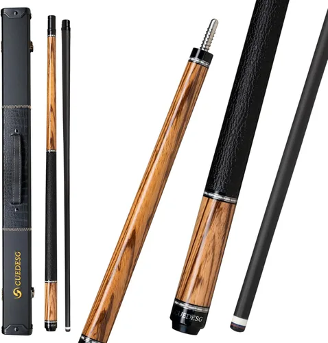 Palo de Billar de Fibra de Carbono 10.5mm/11.8mm/12.5mm, Palo de Piscina de Baja Deflexión con Empuñadura de Madera Rara, Palo de Billar Profesional