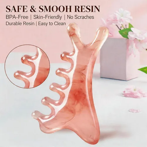 Miniatura 4 de TAIHI Gua Sha - Peine de masaje, masajeador de cuero cabelludo 4 en 1, herramienta facial para cuello, cuerpo, drenaje linfático, alivio de tensión