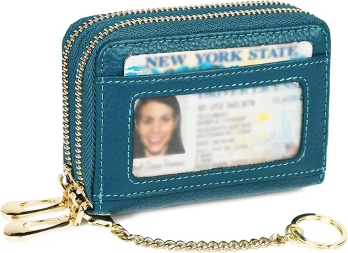 Miniatura 17 de imeetu - Tarjetero RFID, Estuche para Tarjetas de Negocios de Cuero Genuino, Cartera con Bloqueo RFID para Mujeres y Hombres