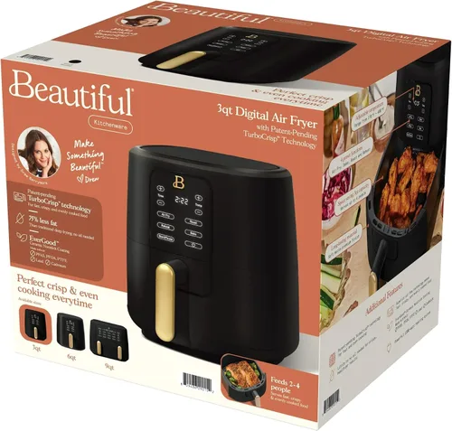 Miniatura 9 de Freidora de aire digital de 3 cuartos de galón, freidora de aire compacta para cocina pequeña con pantalla táctil, 4 funciones preestablecidas