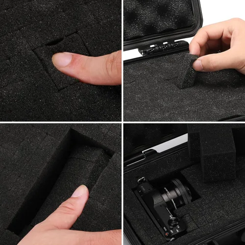 Miniatura 7 de Mayouko Caja de herramientas portátil con esponja a prueba de golpes, grado impermeable IP67, funda rígida impermeable con inserto de espuma, funda