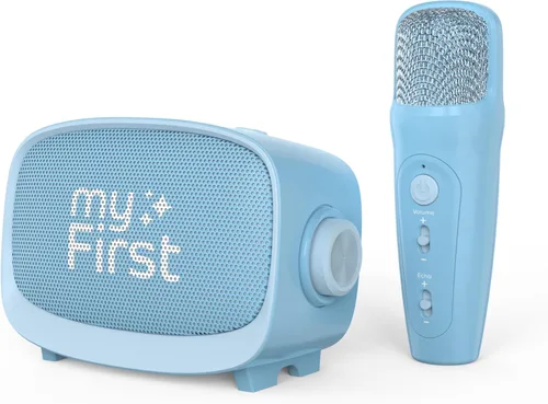 Miniatura 9 de myFirst Voice 2 - Mini máquina de karaoke para niños con micrófono inalámbrico y cambiador de voz Ai para niños, altavoz Bluetooth portátil, Rosado