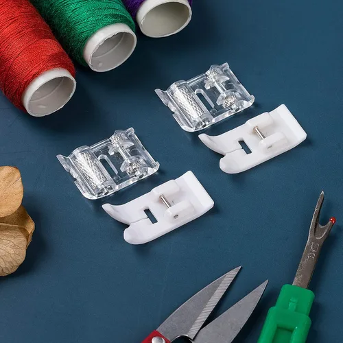 Miniatura 3 de PAGOW 4 pies prensatelas para máquina de coser de 1/4 pulgadas (cuarto de pulgada), pies prensatelas de coser con rodillo antiadherente, costura a