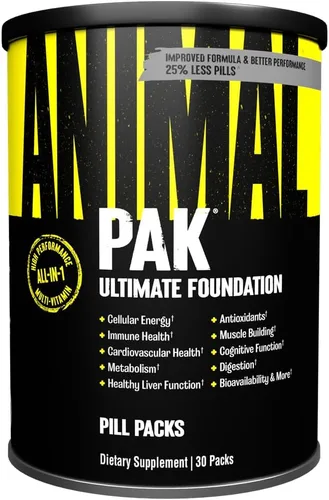 Animal Pak - Multivitamínico conveniente para hombres y mujeres, paquete diario todo en uno de vitaminas y suplementos - Zinc, vitaminas C, B, D,