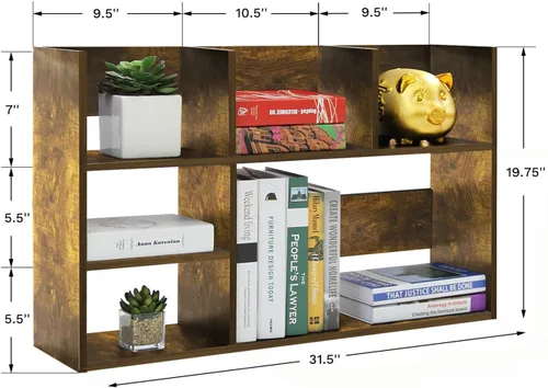 Miniatura 3 de TY ARTS & CULTURE - Organizador de almacenamiento de escritorio de madera, multiusos, estantería de escritorio, estante grande, estante de encimera