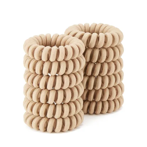 Miniatura 31 de Lazos para el cabello en espiral para soportes gruesos para cola de caballo (paño marino, 12 piezas) – sin arrugas para todo tipo de cabello Tela