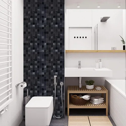 Miniatura 3 de Panel de 10 hojas autoadhesivas 3D para cocina, paneles autoadhesivos de mosaico de aluminio metálico para pared, 11.81 x 11.81 x 0.15 pulgadas, 4.8