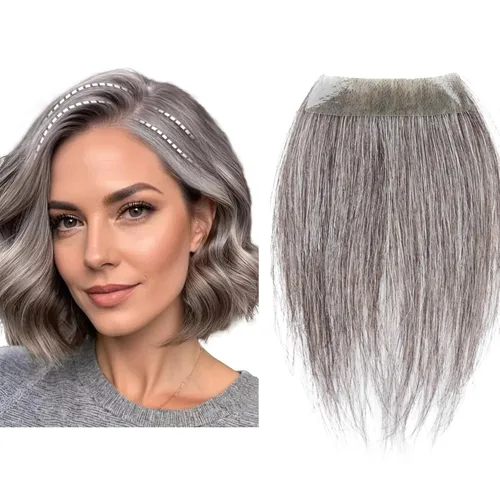 Miniatura 24 de Reemplazo de cabello humano con cicatrices, quemaduras accidentales sin vello para hombres y mujeres, pérdida de línea de cabello, cinta recta