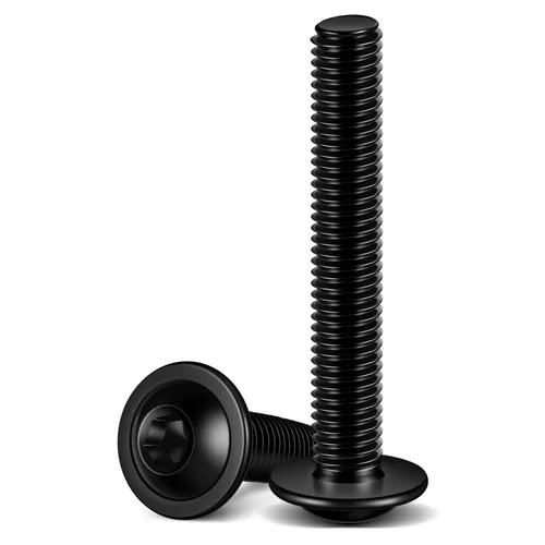 Miniatura 15 de Tornillos de cabeza de botón con brida M5 x 0.472 in, acero inoxidable 18-8 (304), totalmente roscado, unidad de enchufe Allen, 100 unidades plateado