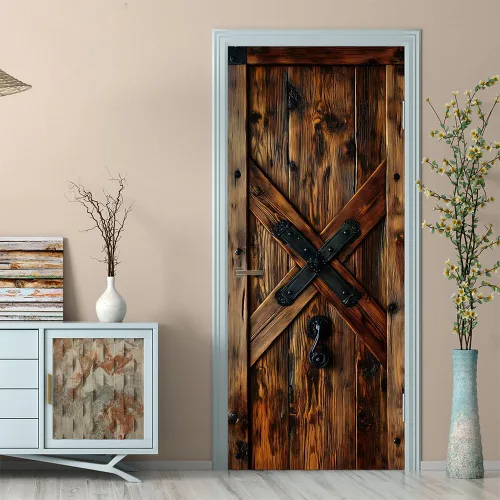 Miniatura 24 de Calcomanías 3D para puerta, murales para despegar y pegar, cocodrilo negro, calcomanías de pared, autoadhesivas, extraíbles, impermeables, de PVC