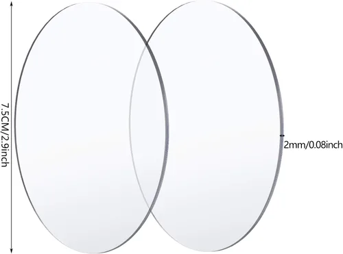 Miniatura 3 de 16 piezas de discos acrílicos circulares transparentes de 0.08 pulgadas de grosor, paneles en blanco para marcos de fotos, pintura y manualidades