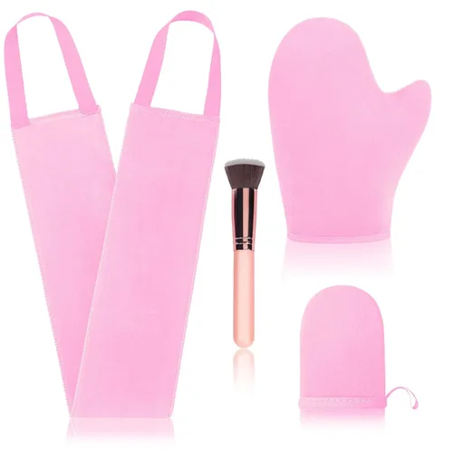 Miniatura 10 de Kit de 4 aplicadores de manopla autobronceadora, guante autobronceador, aplicador de espalda autobronceadora, mini manopla para endurecer la cara