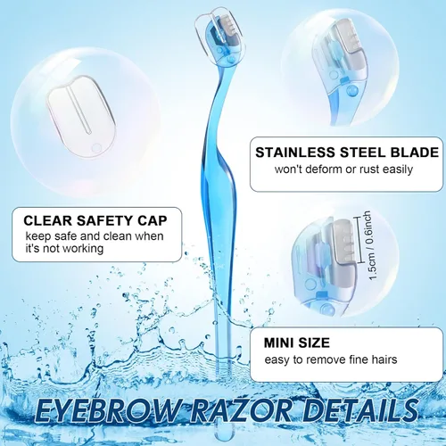 Miniatura 4 de 6 piezas de maquinilla de afeitar de cejas, afeitadora facial femenina, removedor de vello de labios con cubierta de precisión, afeitadora pequeña