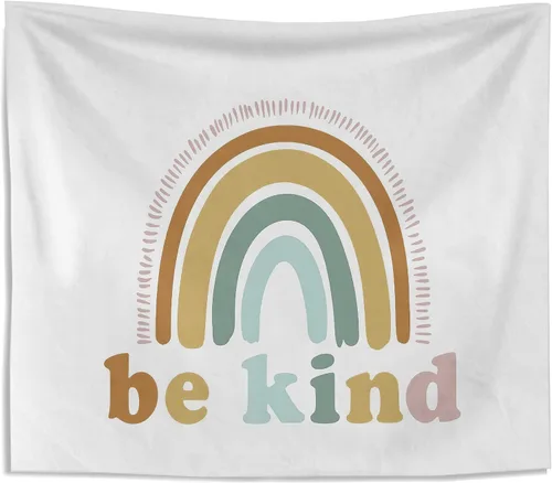 Knibeo Tapiz de pared bohemio arcoíris – Tapiz de 50 x 60 pulgadas para niños, bohemio para colgar en la pared para aula, decoración de habitación