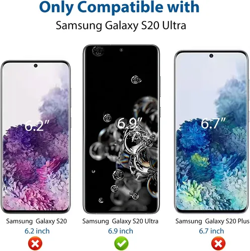 Miniatura 6 de Paquete de 2 protectores de pantalla de privacidad compatibles con Samsung Galaxy S20 Ultra 5G de 6.9 pulgadas, película de poliuretano