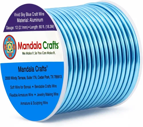 Miniatura 244 de Mandala Crafts - Alambre de aluminio anodizado de 8 calibre para hacer joyas - 9.75 m de alambre flexible negro colorido - Flexible para bonsái