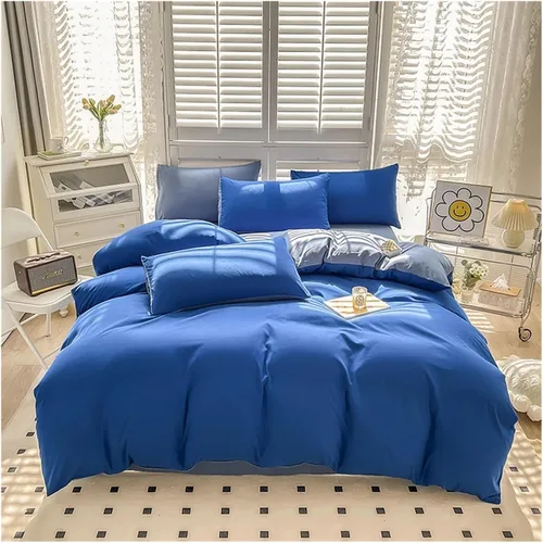 Miniatura 9 de Cama, Queen/L Negro Color Sólido Algodón Funda Nórdica Funda Nórdica