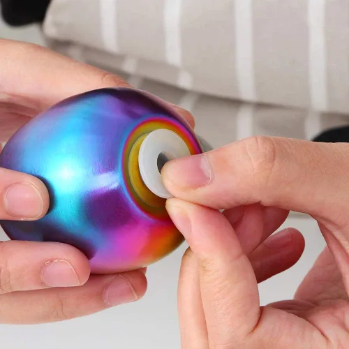 Miniatura 5 de Rainbow - Juego de salero y pimentero en forma de huevo de acero inoxidable, dispensador de sal y pimienta, 2 saleros para cocina (arcoíris)