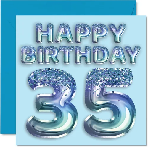 Miniatura 88 de Stuff4 Tarjeta de primer cumpleaños para niños, globo de fiesta con purpurina azul, tarjetas de feliz cumpleaños para niño de 1 año, nieto, hijo, 57