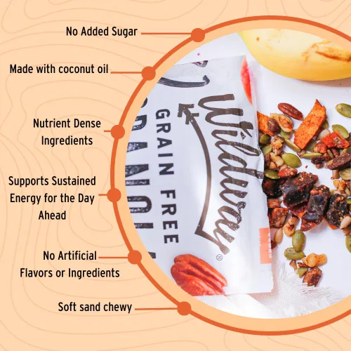 Miniatura 5 de Wildway Granola Keto Nuez de durazno Cereal certificado sin gluten, sin granos, vegano, bajo en carbohidratos Sin azúcar añadido Apto