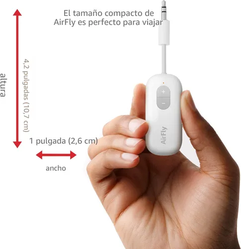 Miniatura 3 de Twelve South AirFly SE Adaptador de transmisor de audio inalámbrico Bluetooth para AirPods/auriculares, batería de más de 20 horas, funciona