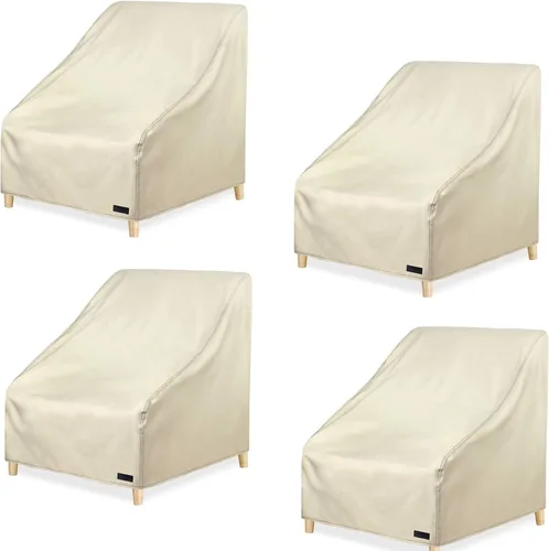 Miniatura 16 de NettyPro Fundas para Sillas de Patio Impermeables para Muebles de Exterior Sillón Giratorio Reclinable Mecedora Lounge Asiento Profundo, Se Adapta