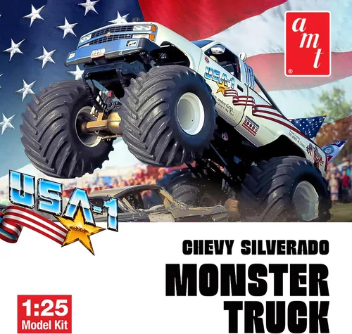 Miniatura 2 de AMT USA-1 Chevy Silverado Monster Truck 1:25 Kit de modelo a escala 1:25