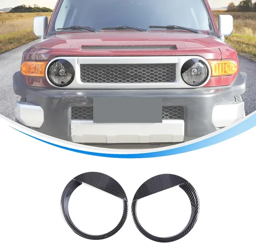 Moldes para faros delanteros de automóvil Toyot@ FJ Cruiser 2007-2021, 1 par de ABS para faros delanteros de automóvil, accesorios exteriores para